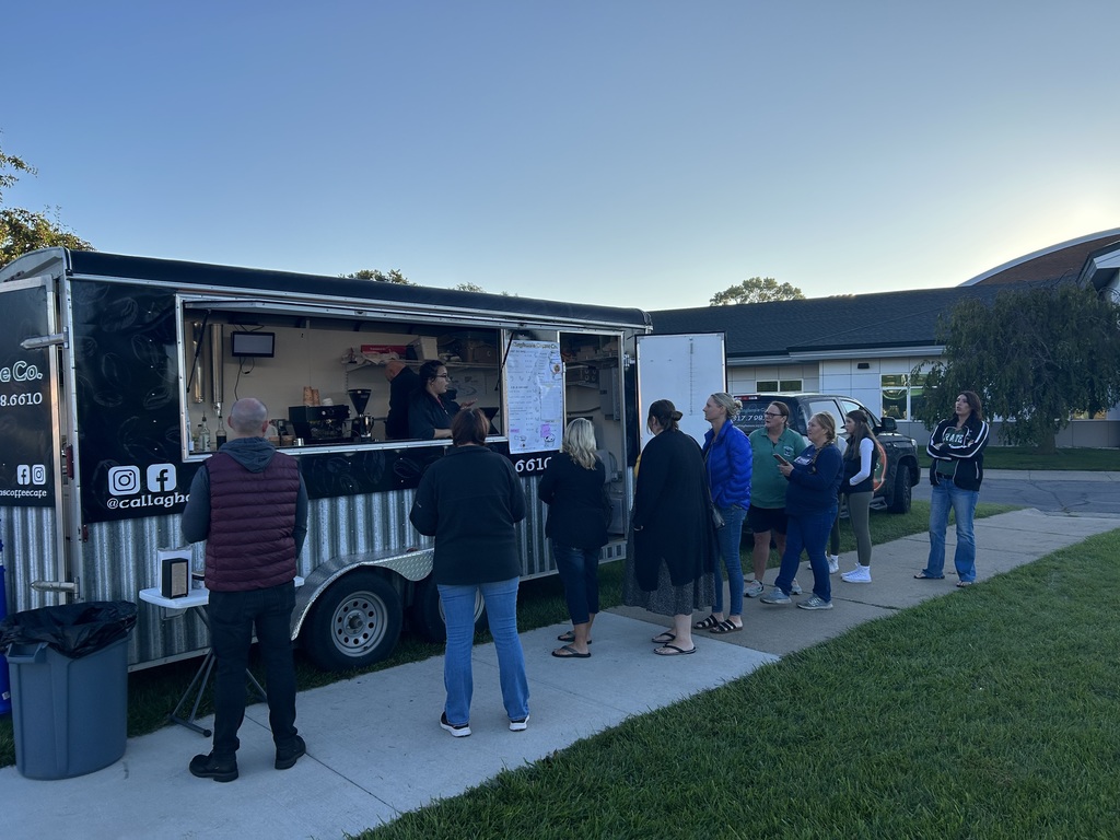 coffee truck in front of high school